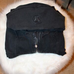 Lululemon Black Scuba Full Zip Up Hoodie with Pleating on Back